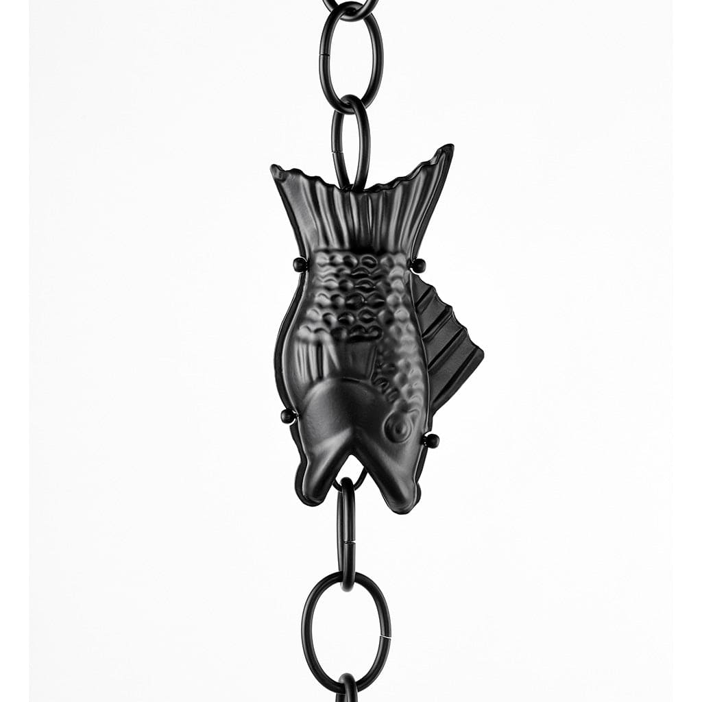 Modern Farmhouse Fish Black Aluminum 8.5ft. Rain Chain