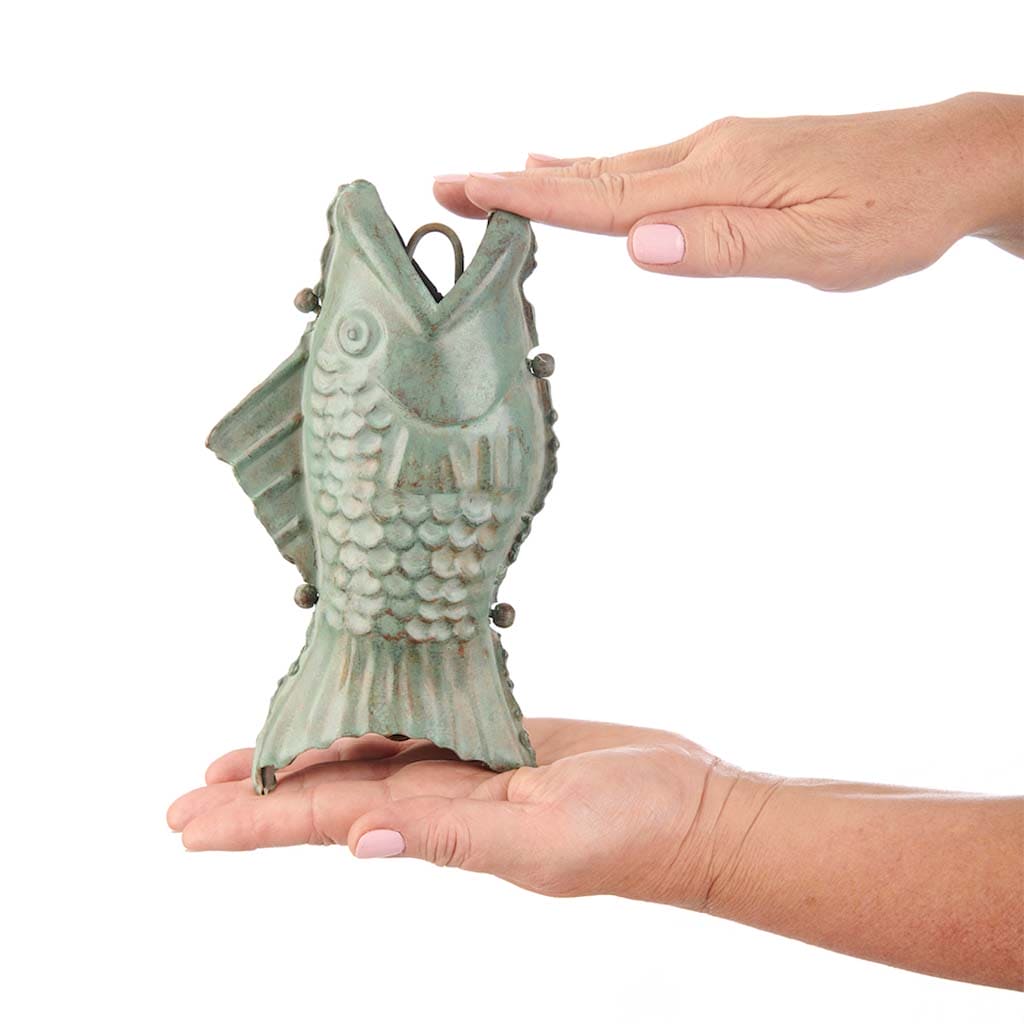 Fish Pure Blue Verde Copper 8.5 ft. Rain Chain