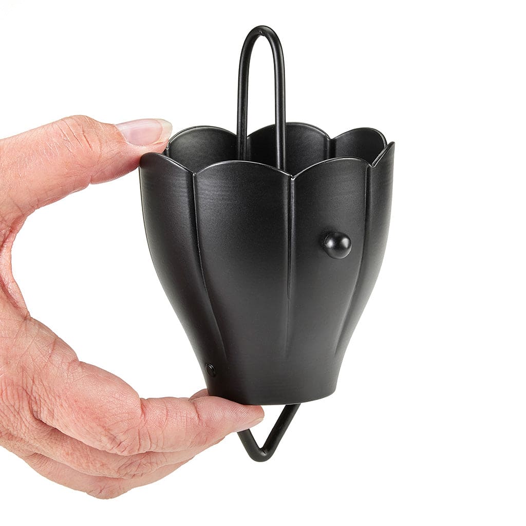 Modern Farmhouse 6 Cup Crocus Black Aluminum 8.5ft. Rain Chain