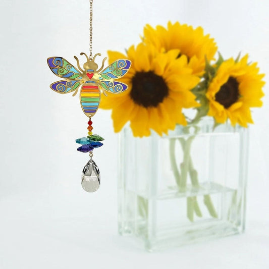 Crystal Wonders Wind Chimes with Bumble Bee