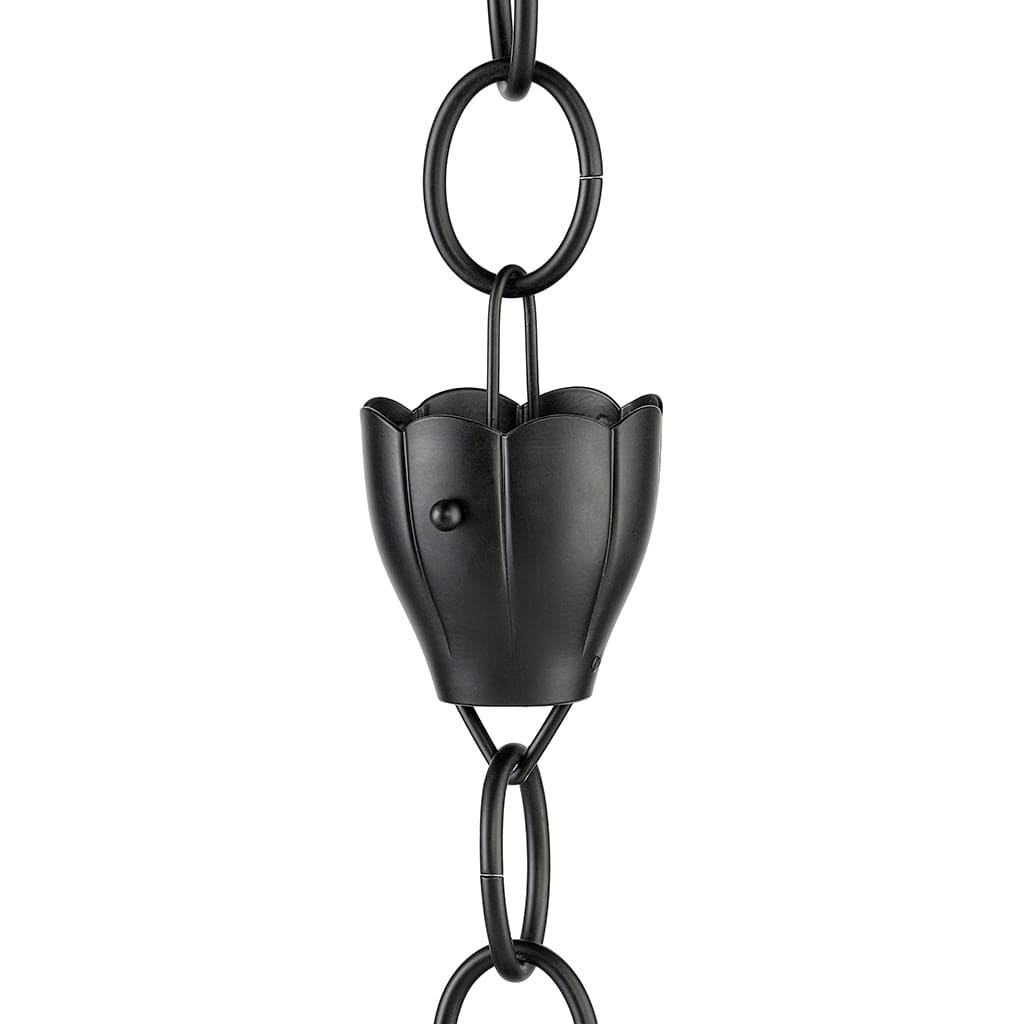 Modern Farmhouse 6 Cup Crocus Black Aluminum 8.5ft. Rain Chain