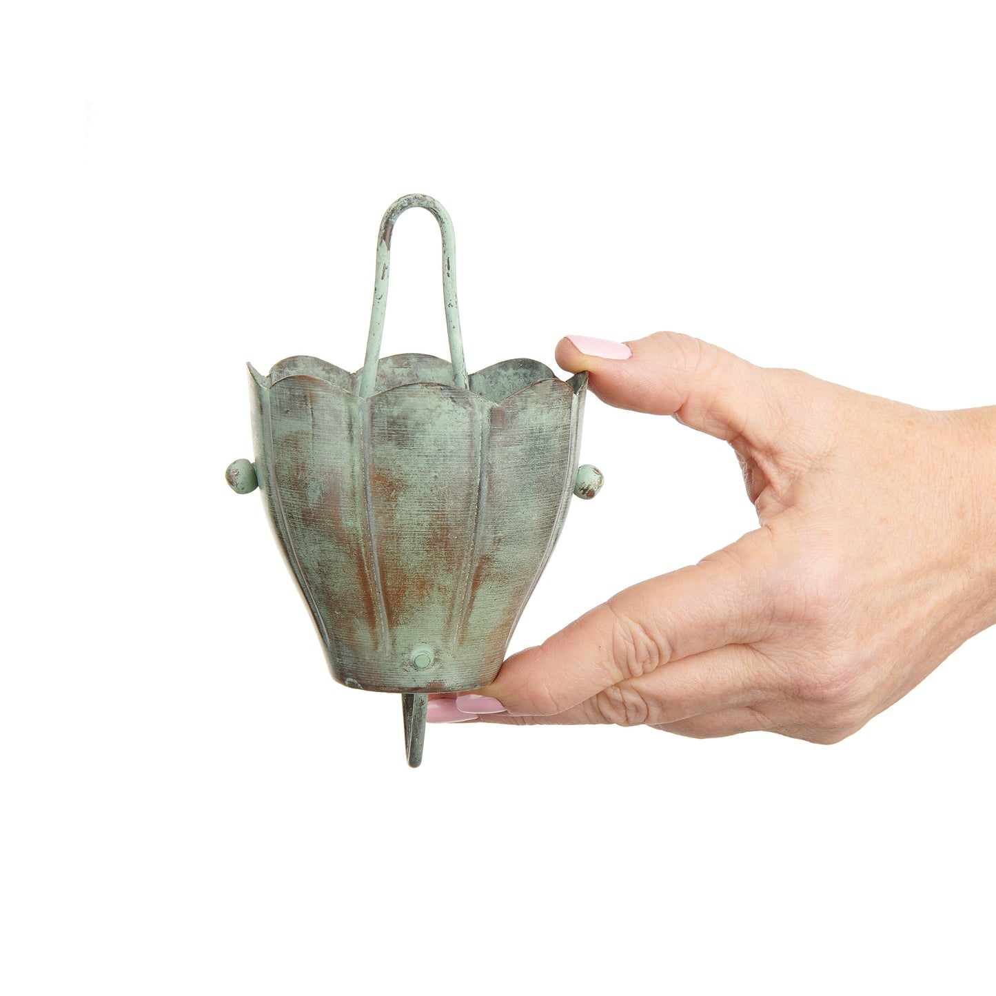 6 Cup Crocus Blue Verde Copper 8.5ft. Rain Chain