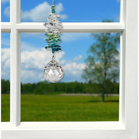 Crystal Grand Cascade Wind Chimes in Green