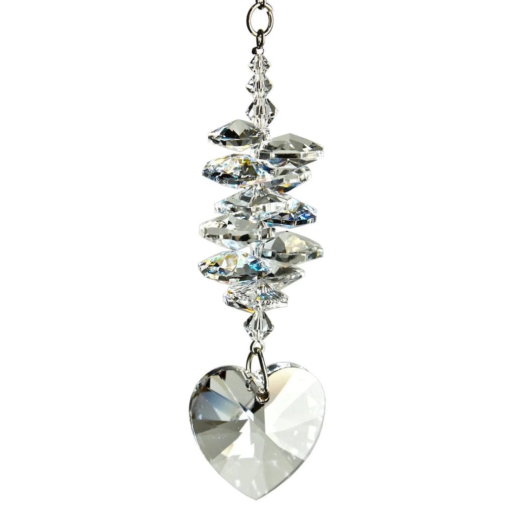 Crystal Heart Cascade Wind Chimes in Ice